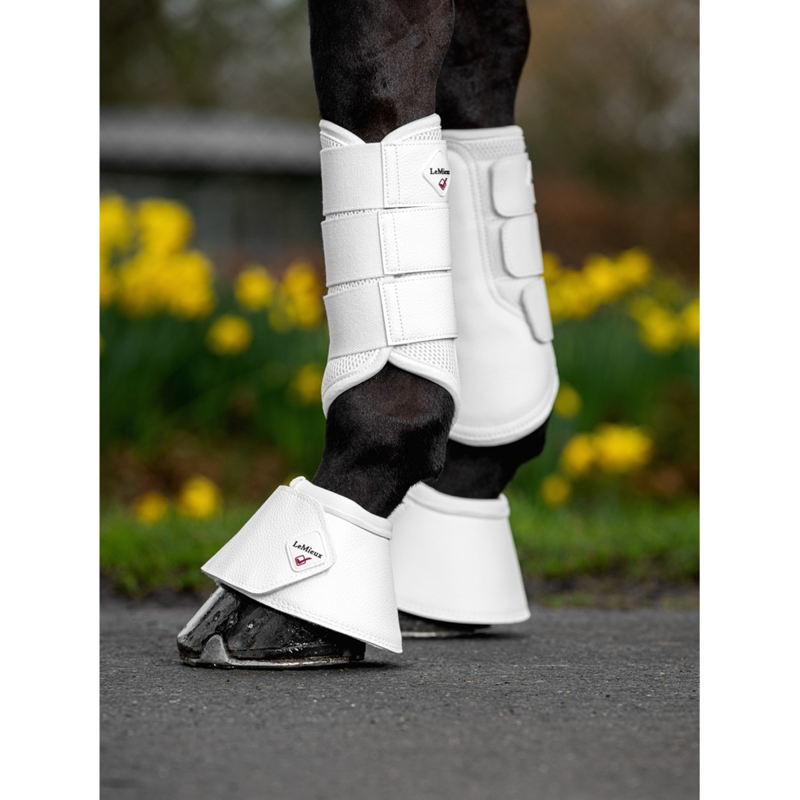 LeMieux WrapRound Leather Over Reach Boots - White-1